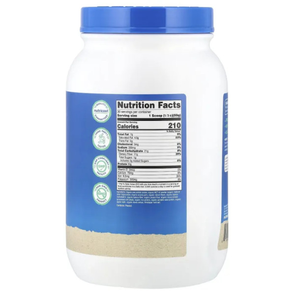 Замінник їжі, Organic Vegan Meal, Nutricost, веганський, шоколад PB, 1763 г