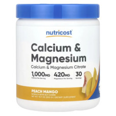 Кальцій та магній, Nutricost Calcium & Magnesium, смак персик та манго 300 г