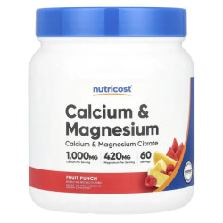 Кальцій та магній, Nutricost Calcium & Magnesium, смак фруктовий пунш 606 г