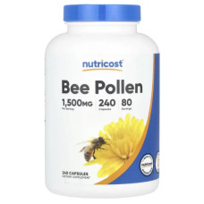 Бджолиний пилок 1500 мг, Bee Pollen Nutricost, 240 капсул (500 мг у капсулі)