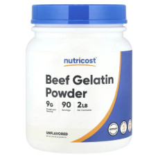 Желатин говяжий порошок без добавок, Nutricost Beef Gelatin Powder, 907 г