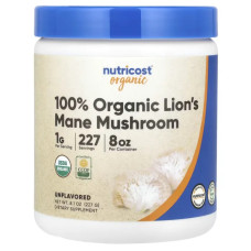 Ежовик гребенчатый порошок органический, Lion's Mane Mushroom Nutricost, 227 г