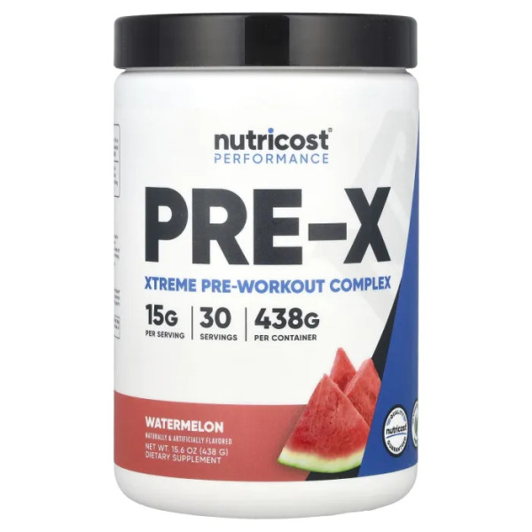Передтренувальний комплекс Xtreme, PRE-X, Nutricost, Performance, кавун, 438 г