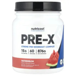 Предтренировочный комплекс, вкус арбуз, Nutricost PRE-X Performance, 876 г