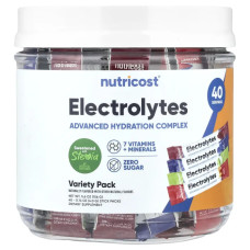 Електроліти, Electrolytes Nutricost, покращений комплекс для гідратації, різні смаки, 40 стиків по 4 г