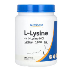 L-лизин, L-Lysine Nutricost, без добавок, 1 кг