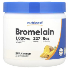 Бромелайн, Bromelain Nutricost, без добавок, 227 г