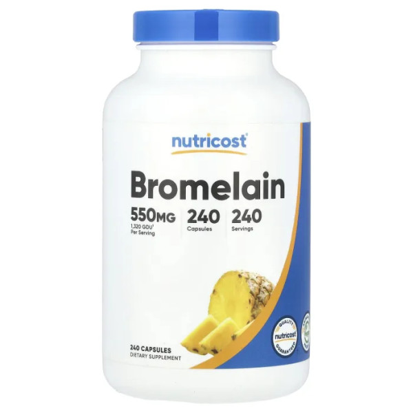 Бромелайн, Bromelain, Nutricost, 550 мг, 240 капсул