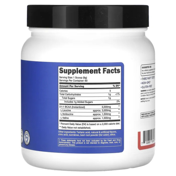 Амінокислоти ВСАА, Amino Acids BCAA, Nutricost, Performance, кавун, 540 г