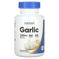 Часник 1000 мг, Nutricost Garlic, 240 капсул