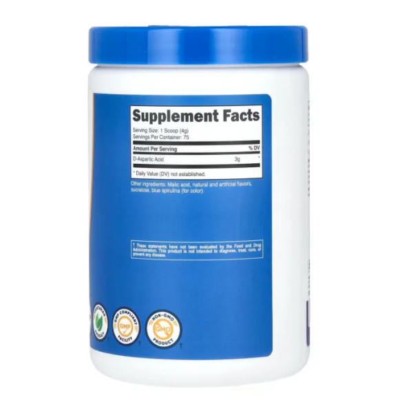D-аспарагінова кислота, D-Aspartic Acid, Nutricost, блакитна малина, 300 г