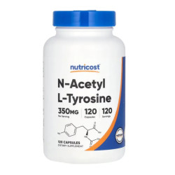 N-ацетил L-тирозин 350 мг, Nutricost N-Acetyl L-Tyrosine, 120 капсул