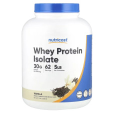 Сироватковий протеїн ізольят, Nutricost Grass-Fed Whey Protein Isolate, смак ваніль 2268 г