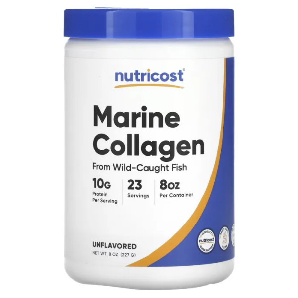 Морський колаген, Marine Collagen, Nutricost, без добавок, 227 г