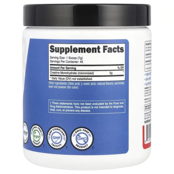 Креатин моногідрат, Creatine Monohydrate, Performance, Nutricost, фруктовий пунш, 300 г