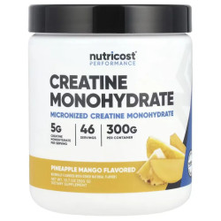 Креатин моногидрат, Nutricost Creatine Monohydrate, вкус ананас и манго, 300 г (10,7 унции)