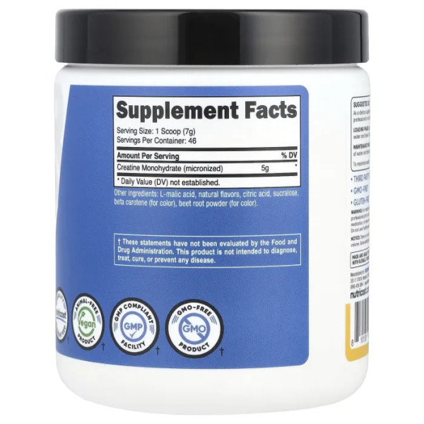 Креатин моногідрат, Creatine Monohydrate, Nutricost, ананас та манго, 300 г (10,7 унції)