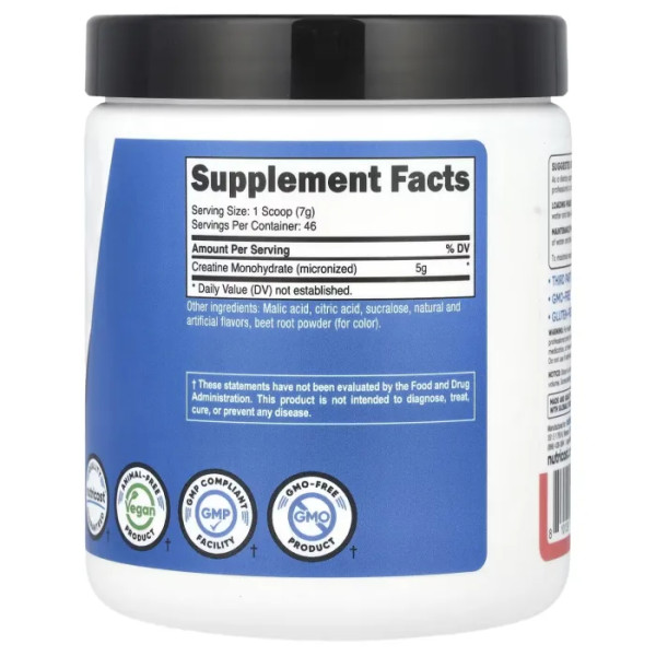 Креатин моногідрат, Creatine Monohydrate, Performance, Nutricost, кавун, 300 г