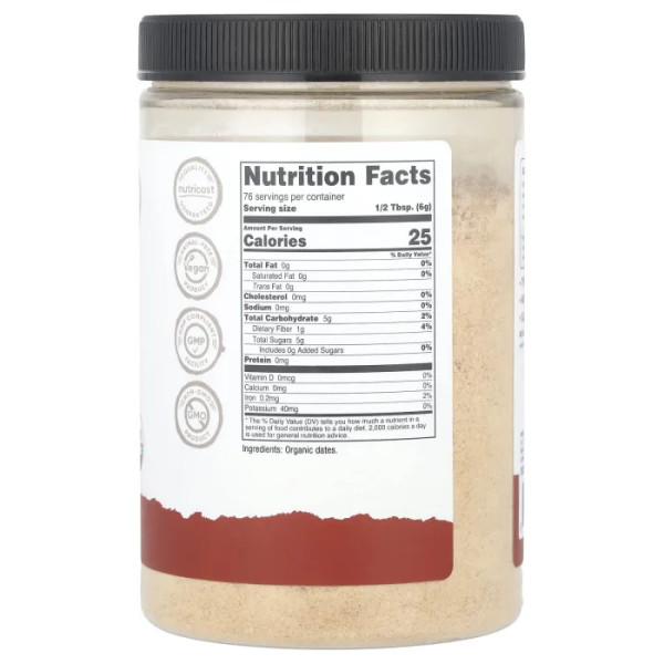 Фініковий цукор, Organic Date Sugar, Nutricost, Pantry, 454 г