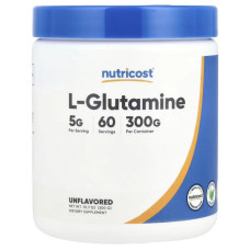 Глютамін порошок без добавок, Nutricost L-Glutamine, 300 г