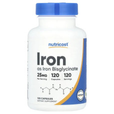 Железо 25 мг, Nutricost Iron, 120 капсул