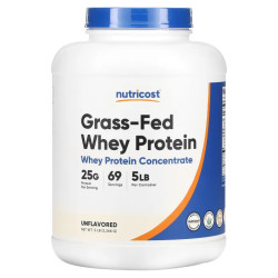 Сироватковий протеїн, Nutricost Grass Fed Whey Protein Concentrate, 2.268 кг