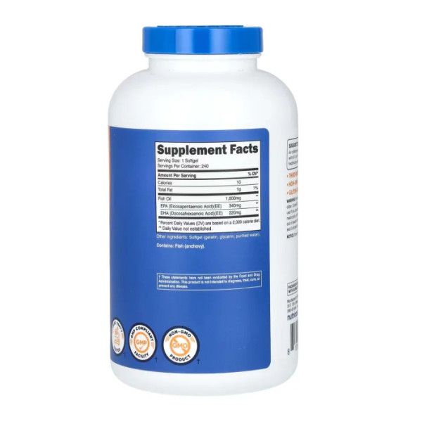 Риб'ячий жир, Fish Oil, Nutricost, 1000 мг, 240 м'яких таблеток