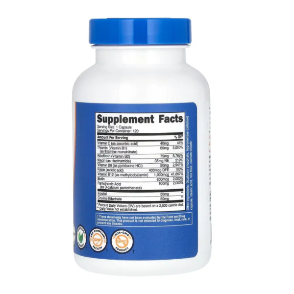 Комплекс вітамінів групи В, Vitamin B Complex, Nutricost, 462 мг, 120 капсул