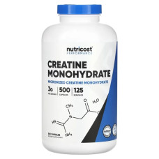 Креатин моногидрат 3 г, Nutricost Creatine Monohydrate Performance, 500 капсул, 0,75 г на капсулу