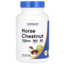 Кінська каштан 700 мг, Nutricost Horse Chestnut, 180 капсул (350 мг на капсулу)