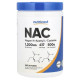 NAC (N-ацетил L-цистеїн), NAC (N-Acetyl L-Cysteine), Nutricost, без добавок, 500 г