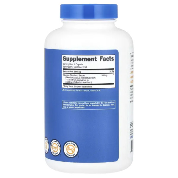 Елеутерокок сибірський, Siberian Eleuthero, Nutricost, 2000 мг, 240 капсул
