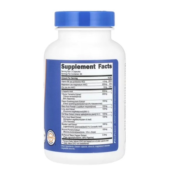 Тестостероновий комплекс, Testosterone Complex, Nutricost, 1800 мг, 90 капсул (600 мг на 1 капсулі)