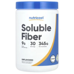 Клетчатка растворимая без добавок, Nutricost Soluble Fiber, 345 г