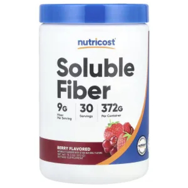 Клітковина, Soluble Fiber, Nutricost, розчинна, ягоди, 372 г