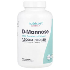 D манноза для жінок з екстрактом журавлини, Nutricost Women, D-Mannose with Cranberry Extract, 180 капсул