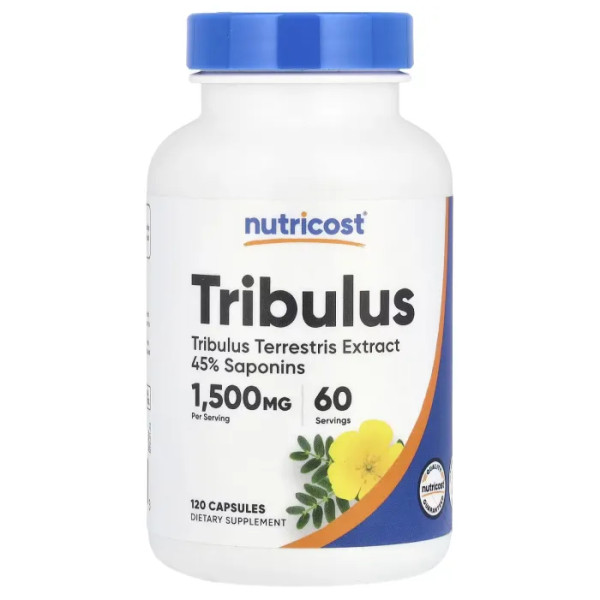 Трибулус, Tribulus, Nutricost, 1500 мг, 120 капсул (750 мг в 1 капсулі)