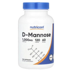 D маннозу 1000 мг, Nutricost D-Mannose, 120 капсул (500 мг у капсулі)