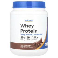 Сывороточный протеин, вкус молочный шоколад, Whey Protein Concentrate Nutricost, 680 г