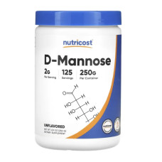 D-манноза, Nutricost D-Mannose, без добавок, 250 г