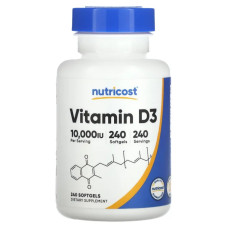 Витамин D3 10000 МЕ, Nutricost Vitamin D3, 240 гелевых капсул