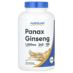 Женьшень панакс 1000 мг, Nutricost Panax Ginseng, 240 капсул (500 мг в капсуле)