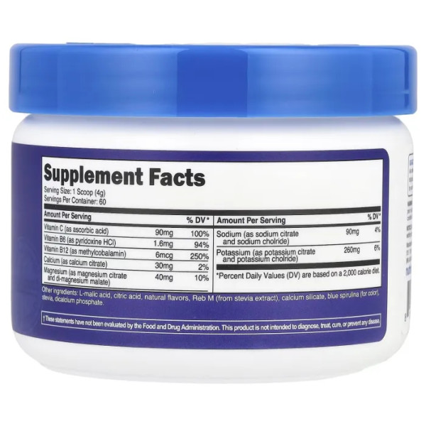 Електроліти, Electrolyte, Nutricost, покращений комплекс для зволоження, блакитна малина, 234 г