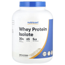 Сироватковий протеїн ізолят, Whey Protein Isolate Nutricost, без смаку, 2268 г