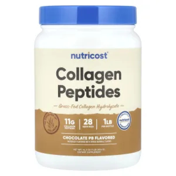 Колагенові пептиди, Collagen Peptides, Nutricost, шоколадні PB, 454 г