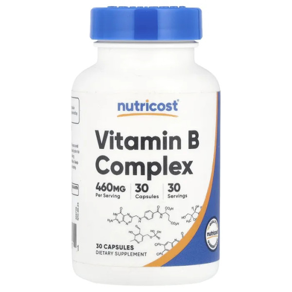Вітаміни групи В, Vitamin B Complex, Nutricost, 30 капсул