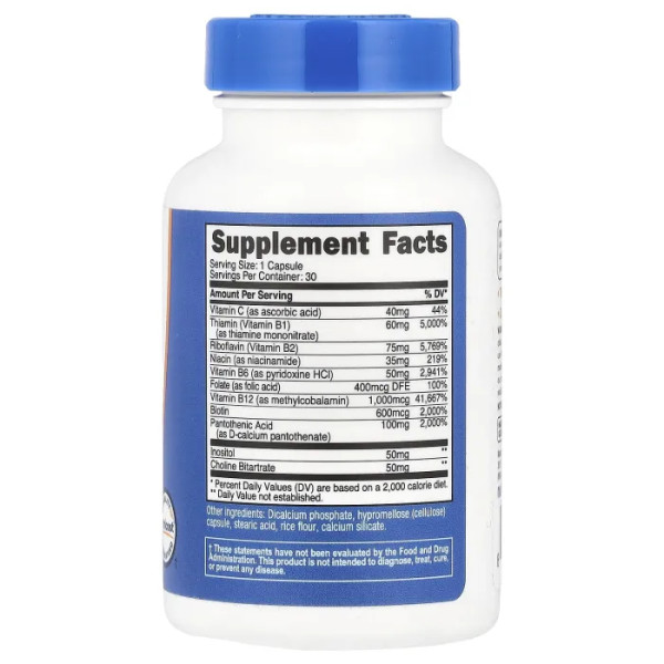 Вітаміни групи В, Vitamin B Complex, Nutricost, 30 капсул