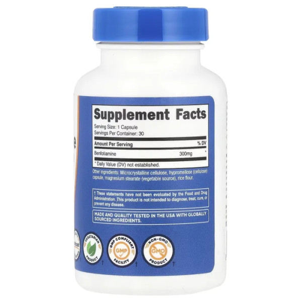 Бенфотіамін, Benfotiamine, Nutricost, 300 мг, 30 капсул