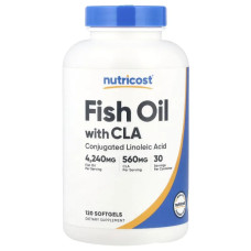 Риб'ячий жир з CLA, Fish Oil With CLA Nutricost, 120 капсул