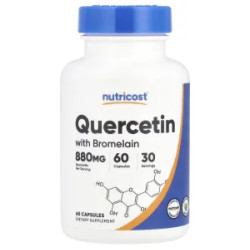 Кверцетин з бромелаїном, Nutricost Quercetin with Bromelain, 60 капсул
